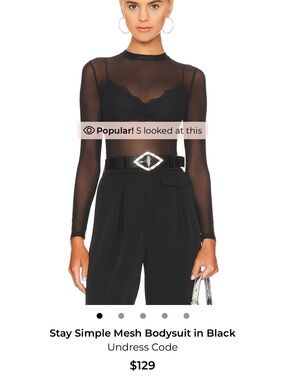 Stay Simple Mesh Bodysuit in Black